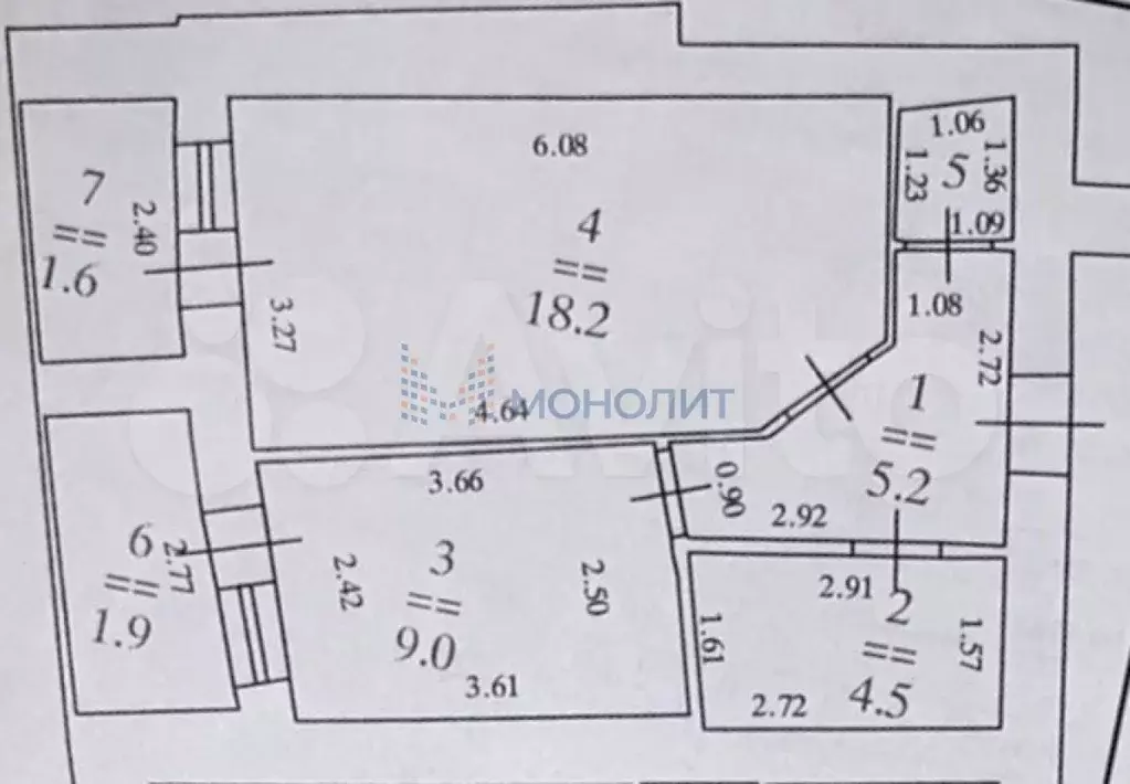 1-к. квартира, 41,8 м, 9/10 эт. - Фото 0