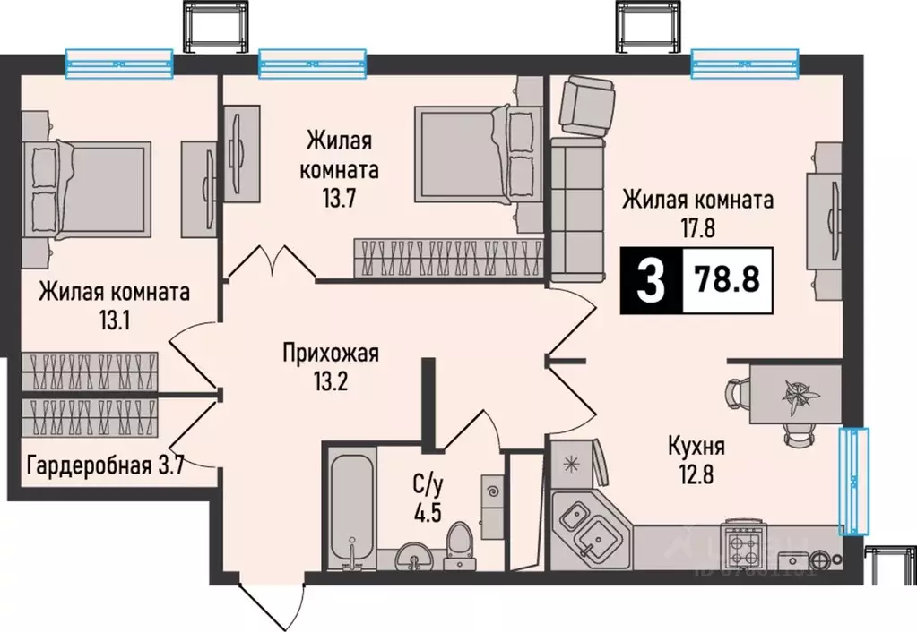 3-к кв. Ставропольский край, Железноводск городской округ, пос. ... - Фото 1