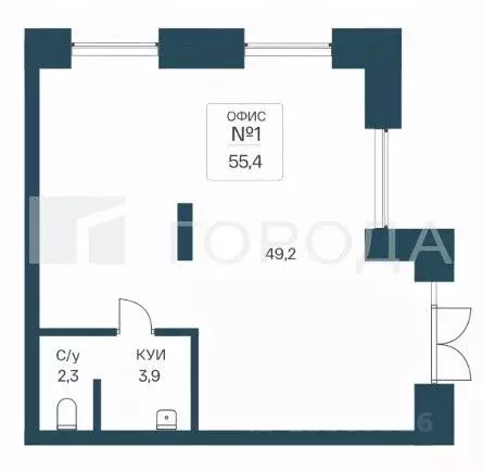 Офис в Новосибирская область, Новосибирск Кропоткинский жилмассив, ул. ... - Фото 2