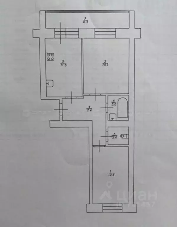2-к кв. Татарстан, Казань ул. Дубравная, 2Д (54.8 м) - Фото 2