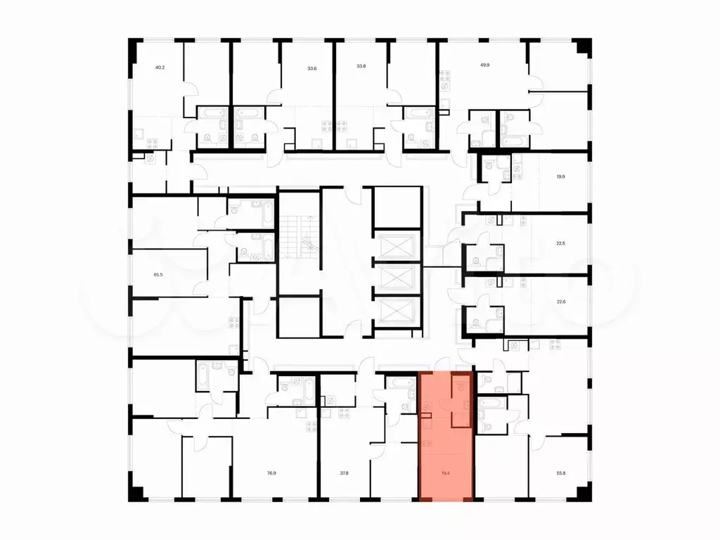 Квартира-студия, 19,4 м, 20/24 эт. - Фото 1