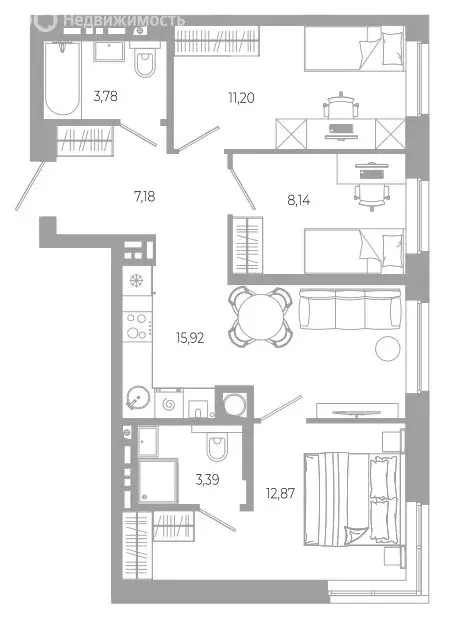 3-комнатная квартира: Астрахань, Боевая улица, 132с2 (62.48 м) - Фото 0