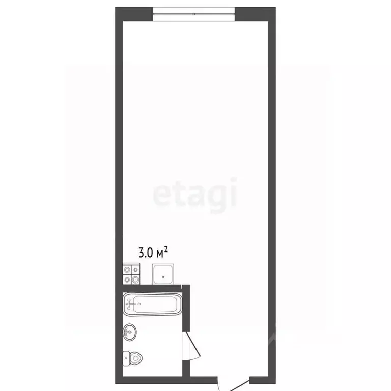 Студия Кемеровская область, Кемерово ул. Попова, 3 (23.0 м) - Фото 2