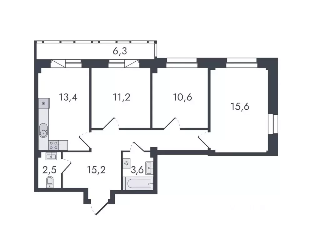 3-к кв. Кировская область, Киров ул. Чистопрудненская, 13 (78.4 м) - Фото 0