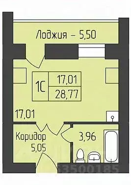 Студия Новосибирская область, Новосибирск ул. Юности, 9 (28.77 м) - Фото 0