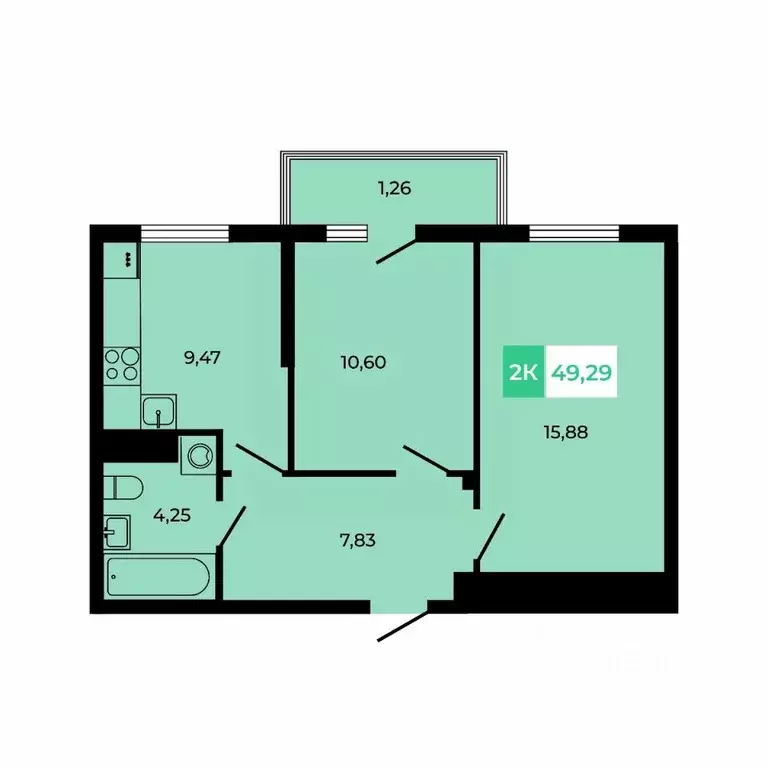 2-к кв. Ростовская область, Аксайский район, Щепкинское с/пос, пос. ... - Фото 1