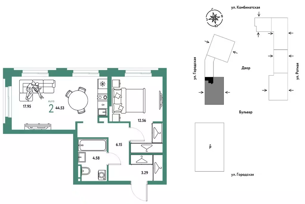 2-к кв. Свердловская область, Екатеринбург муниципальное образование, ... - Фото 1