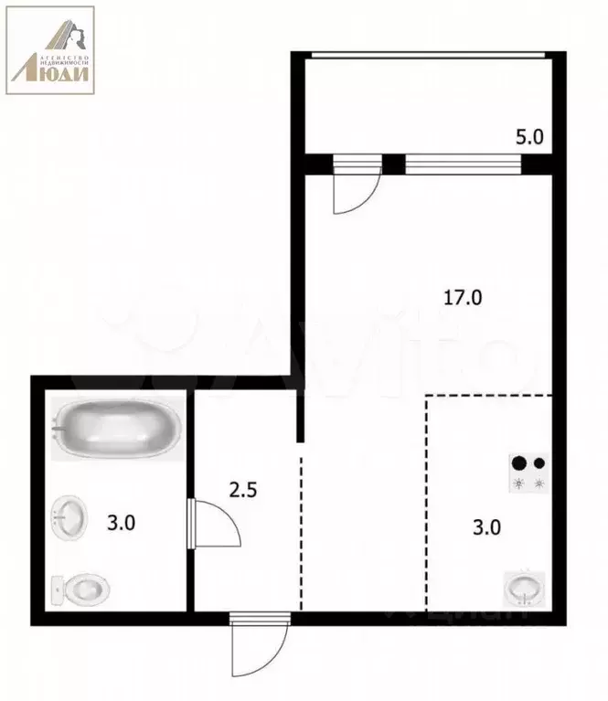 Квартира-студия, 25 м, 2/17 эт. - Фото 0
