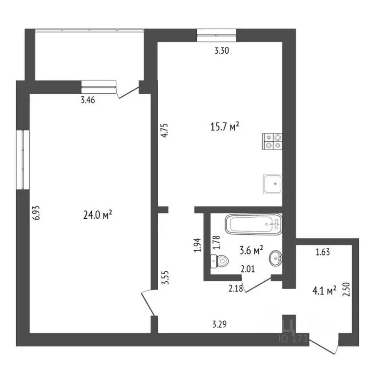 1-к кв. Тюменская область, Тюмень Олимпийская ул., 42к1 (54.9 м) - Фото 2