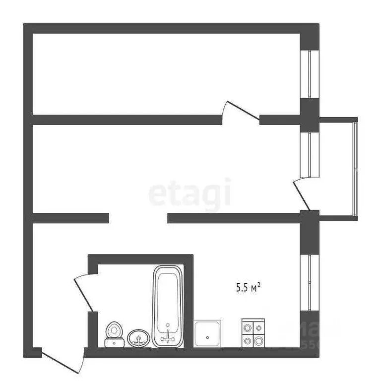 2-к кв. Самарская область, Самара Перекопская ул., 13 (45.8 м) - Фото 2