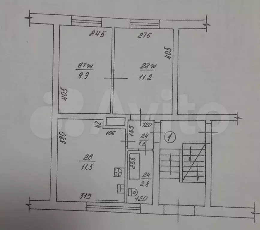 2-к. квартира, 37 м, 1/3 эт. - Фото 0