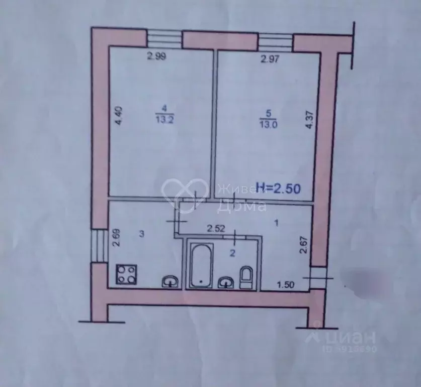 2-к кв. Волгоградская область, Волжский ул. 87-й Гвардейской, 37 (41.7 ... - Фото 2