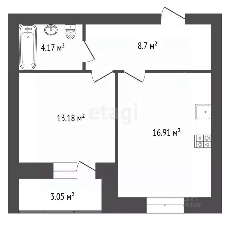 1-к кв. Мордовия, Саранск ул. Кирова, 9 (43.3 м) - Фото 2