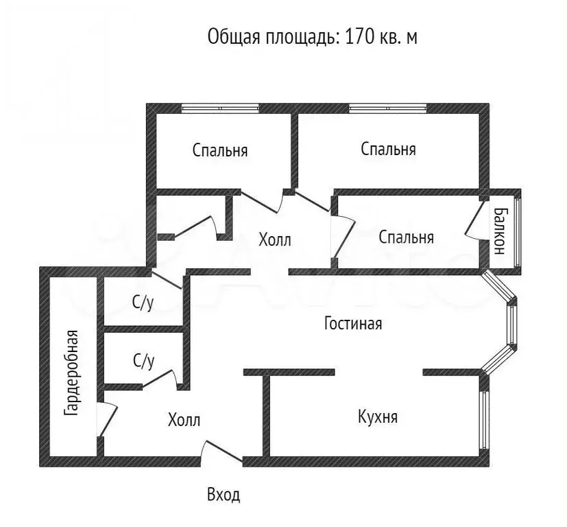 4-к. квартира, 170 м, 4/16 эт. - Фото 0