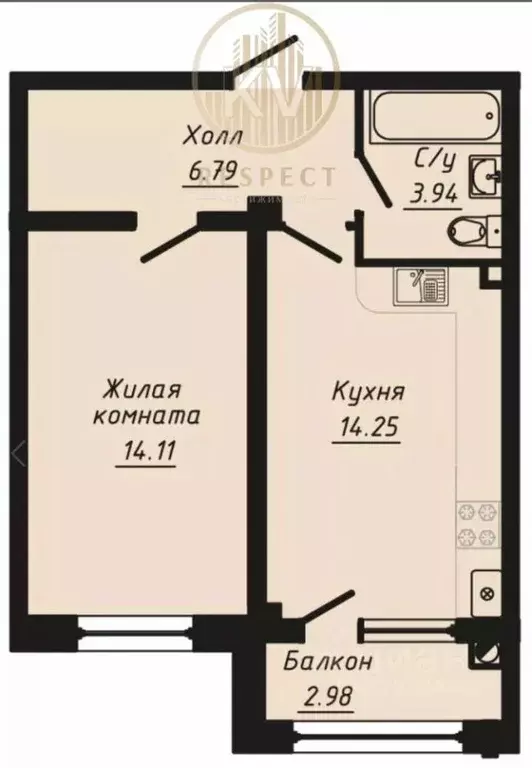 1-к кв. Ставропольский край, Кисловодск ул. Фоменко, 25 (42.0 м) - Фото 2