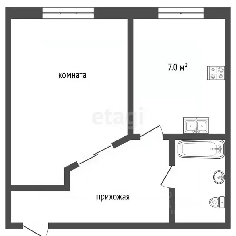 1-к кв. Москва Миллионная ул., 13К1 (34.9 м) - Фото 2