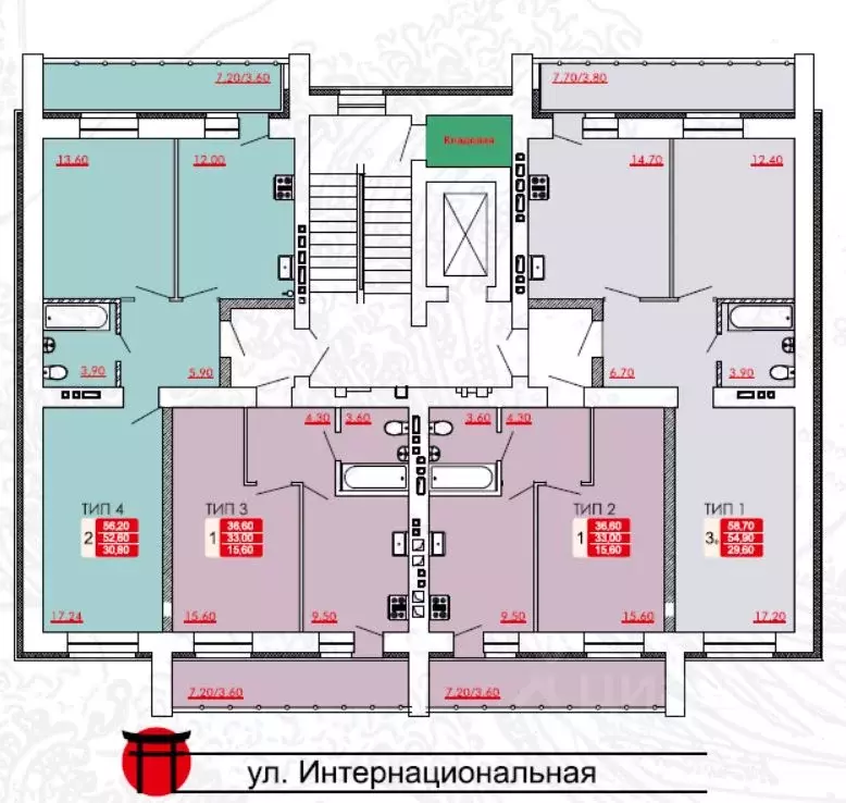2-к кв. Коми, Сыктывкар Интернациональная ул., 58 (52.6 м) - Фото 2