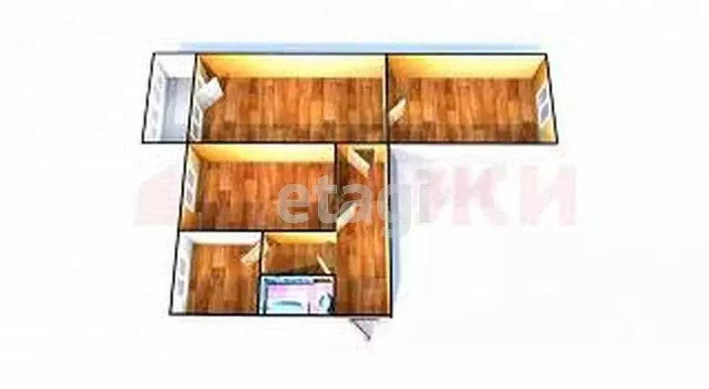 3-комнатная квартира: Южно-Сахалинск, улица М.А. Пуркаева, 82 (64.2 м) - Фото 1