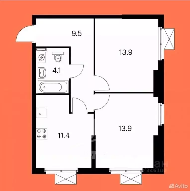 2-к кв. Москва Полярная ул., 27к1 (53.0 м) - Фото 1