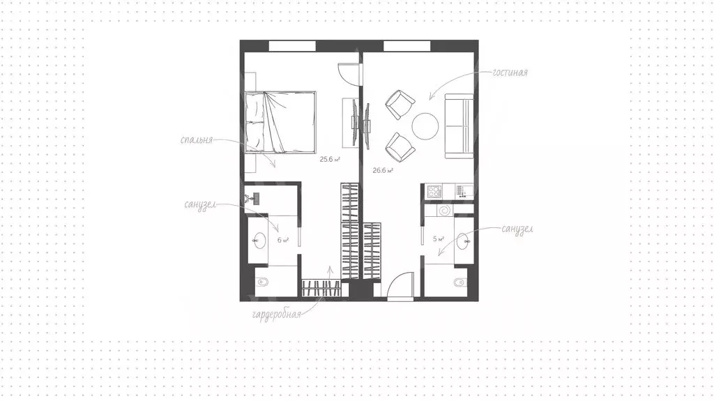 2-комнатная квартира: Москва, 1-я Тверская-Ямская улица, 2с1 (65 м) - Фото 1
