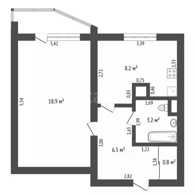 1-к кв. Амурская область, Тында Спортивная ул., 8 (38.9 м) - Фото 1