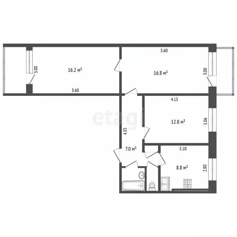 3-к кв. Московская область, Коломна ул. Девичье Поле, 21 (66.4 м) - Фото 2