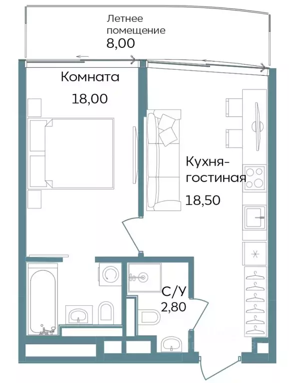 1-к кв. Крым, Саки  (47.3 м) - Фото 1