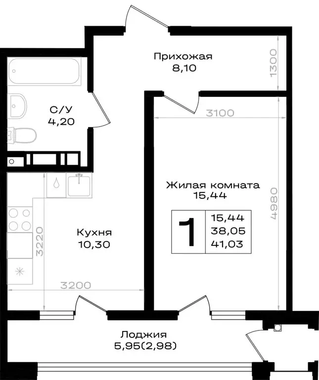 1-комнатная квартира: Краснодарский край, Новороссийск, Южный район ... - Фото 1