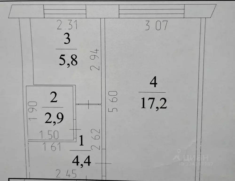 1-к кв. Кемеровская область, Кемерово просп. Ленина, 76А (30.2 м) - Фото 2