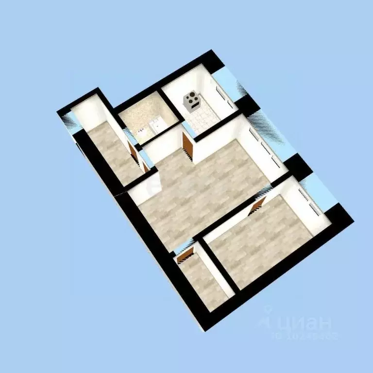 2-к кв. Башкортостан, Давлеканово ул. Карла Маркса, 113 (42.4 м) - Фото 1