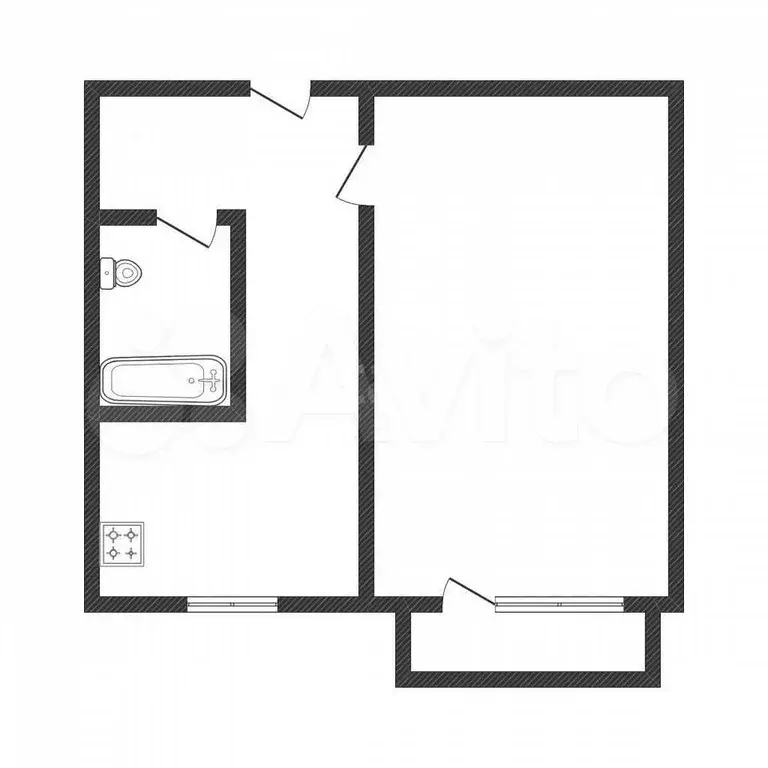 1-к. квартира, 32 м, 4/5 эт. - Фото 0