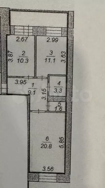 2-к. квартира, 64 м, 6/9 эт. - Фото 0