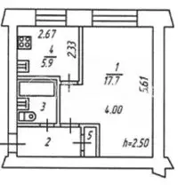 1-к кв. Мурманская область, Североморск Пионерская ул., 24 (31.0 м) - Фото 2