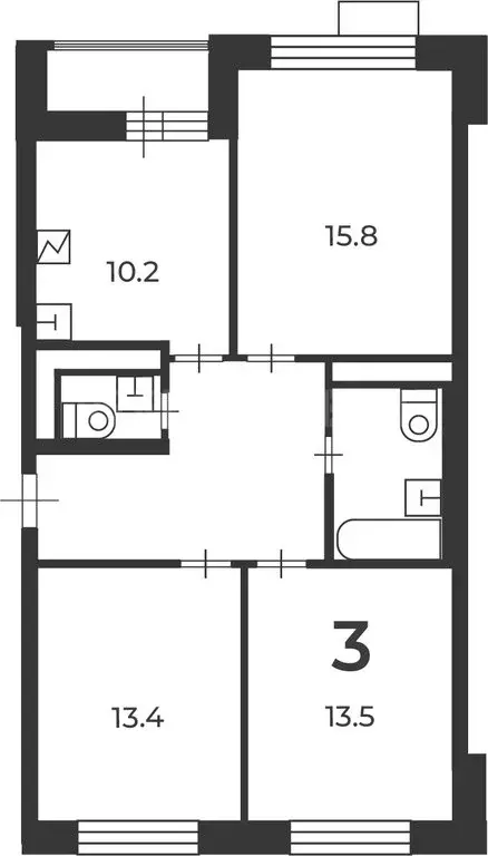 3-комнатная квартира: Москва, Феодосийская улица, 5 (71.2 м) - Фото 1