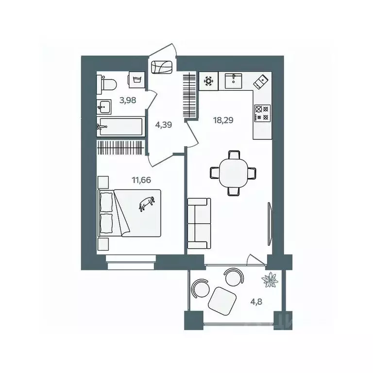 1-к кв. Ярославская область, Ярославль пос. Павловский, Волга-Лайф ... - Фото 1