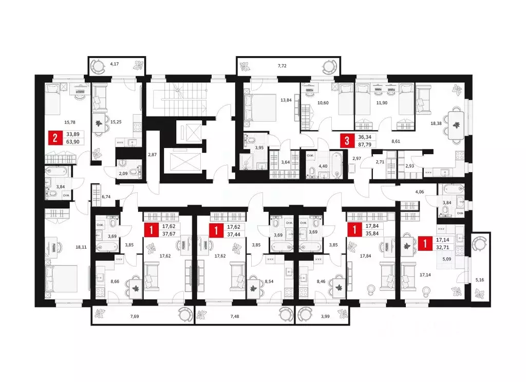 2-к кв. Башкортостан, Уфа ул. Большая Московская, 11 (63.9 м) - Фото 1
