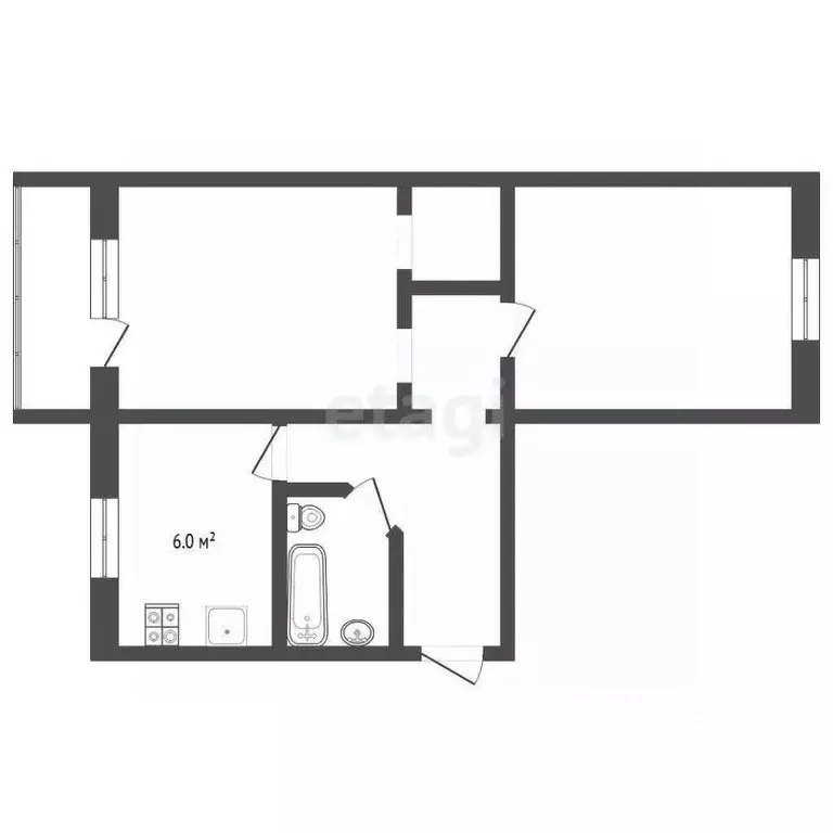 2-к кв. Тюменская область, Тюмень ул. 50 лет ВЛКСМ, 105 (46.6 м) - Фото 0