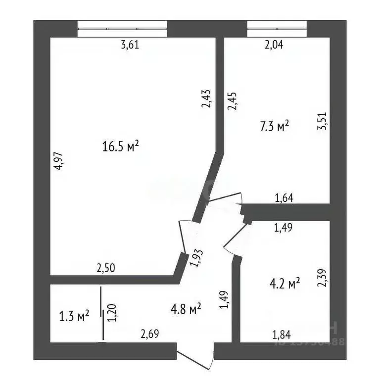1-к кв. Амурская область, Благовещенск ул. Василенко, 14/3 (34.1 м) - Фото 1