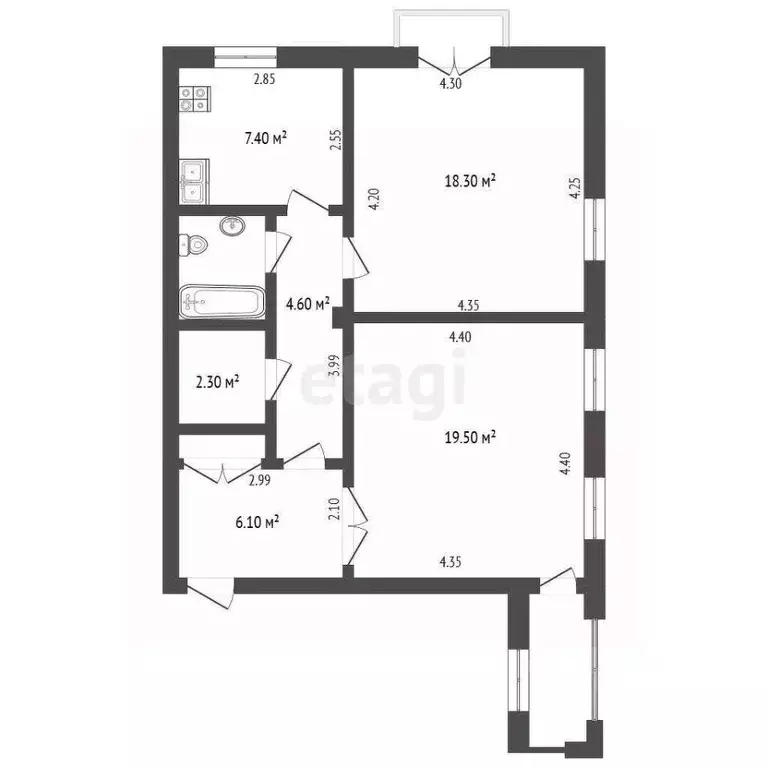 2-к кв. Крым, Феодосия ул. Горького, 4 (61.1 м) - Фото 2