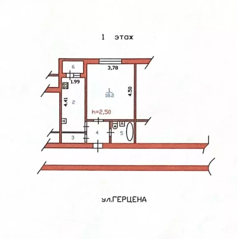 1-комнатная квартира: Пенза, улица Герцена, 11 (34.7 м) - Фото 1