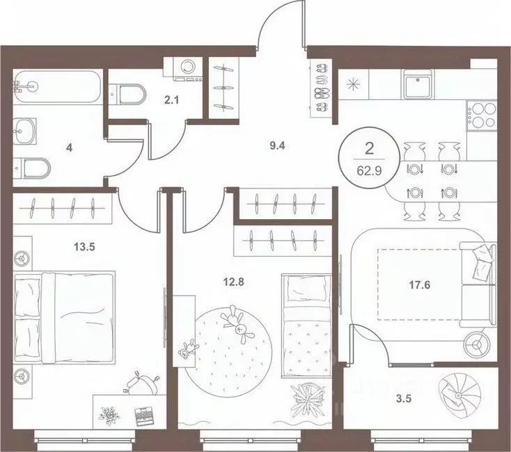 2-к кв. Пензенская область, Пенза Арбеково жилрайон, Дальнее Арбеково ... - Фото 1