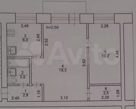 3-к. квартира, 44,7 м, 3/4 эт. - Фото 0