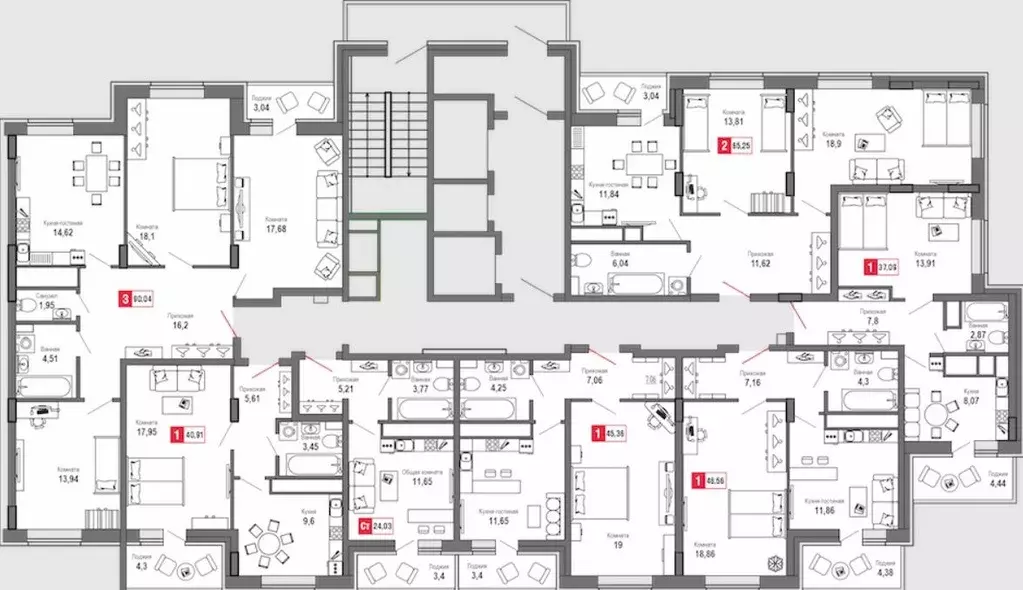3-к кв. Тверская область, Тверь Брусилово мкр,  (90.04 м) - Фото 2
