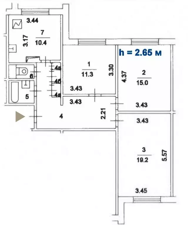 3-к кв. Москва Ореховый бул., 47/33 (75.0 м) - Фото 1