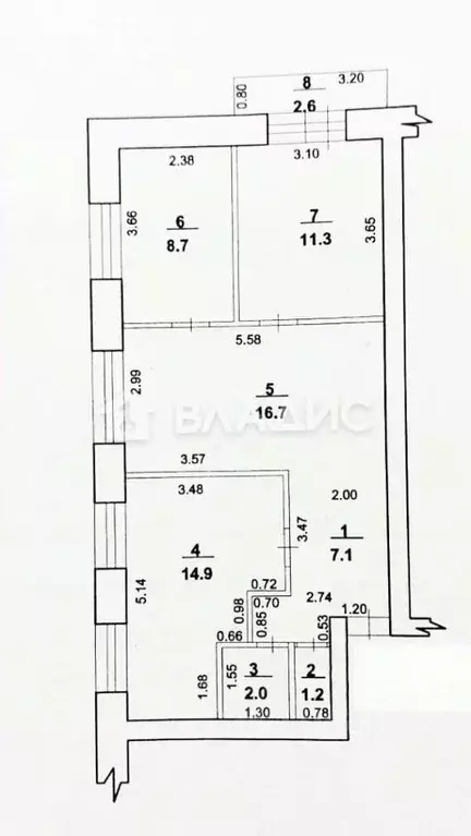 3-к кв. Башкортостан, Стерлитамак Вокзальная ул., 22А (61.9 м) - Фото 1