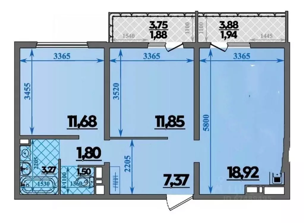 2-к кв. Краснодарский край, Анапа ул. Ленина, 229 (60.67 м) - Фото 2