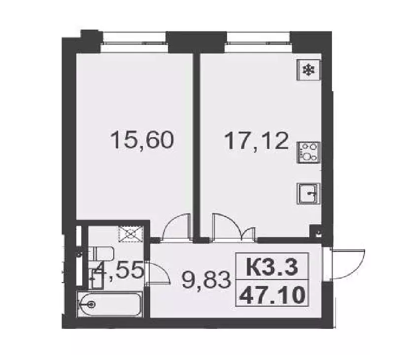 1-комнатная квартира: Казань, улица Чернышевского, 32 (47.1 м) - Фото 0