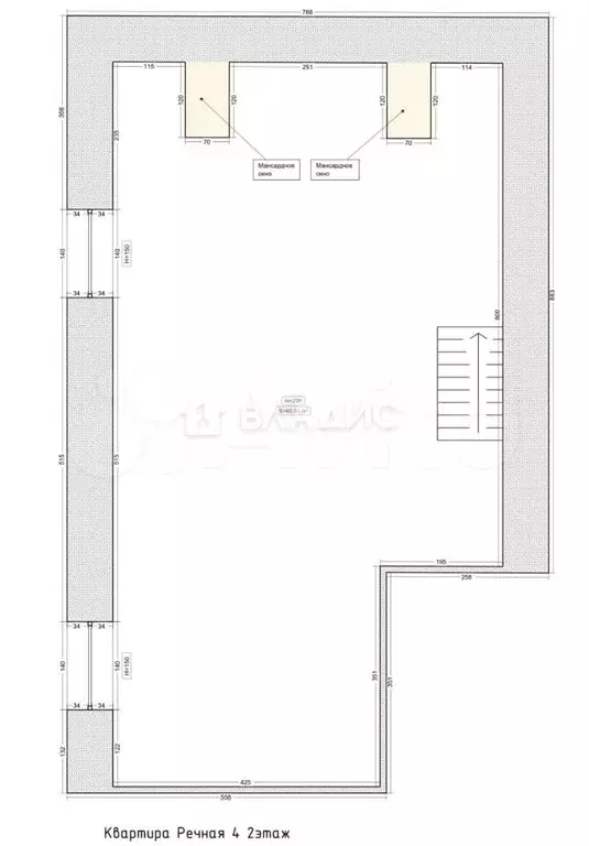 3-к. квартира, 116,6 м, 3/3 эт. - Фото 1