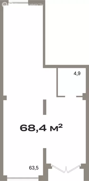 Помещение свободного назначения (68.42 м) - Фото 1