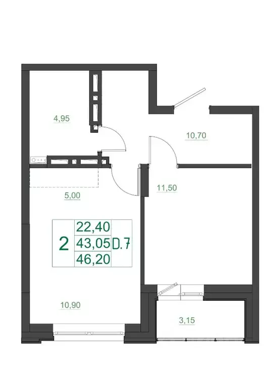 2-к кв. Красноярский край, Красноярск Мясокомбинат мкр, 1 (46.2 м) - Фото 1